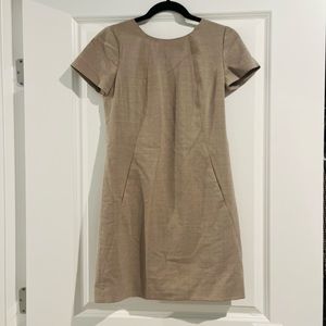 Theory a-line dress tan/oatmeal size 0 with pockets